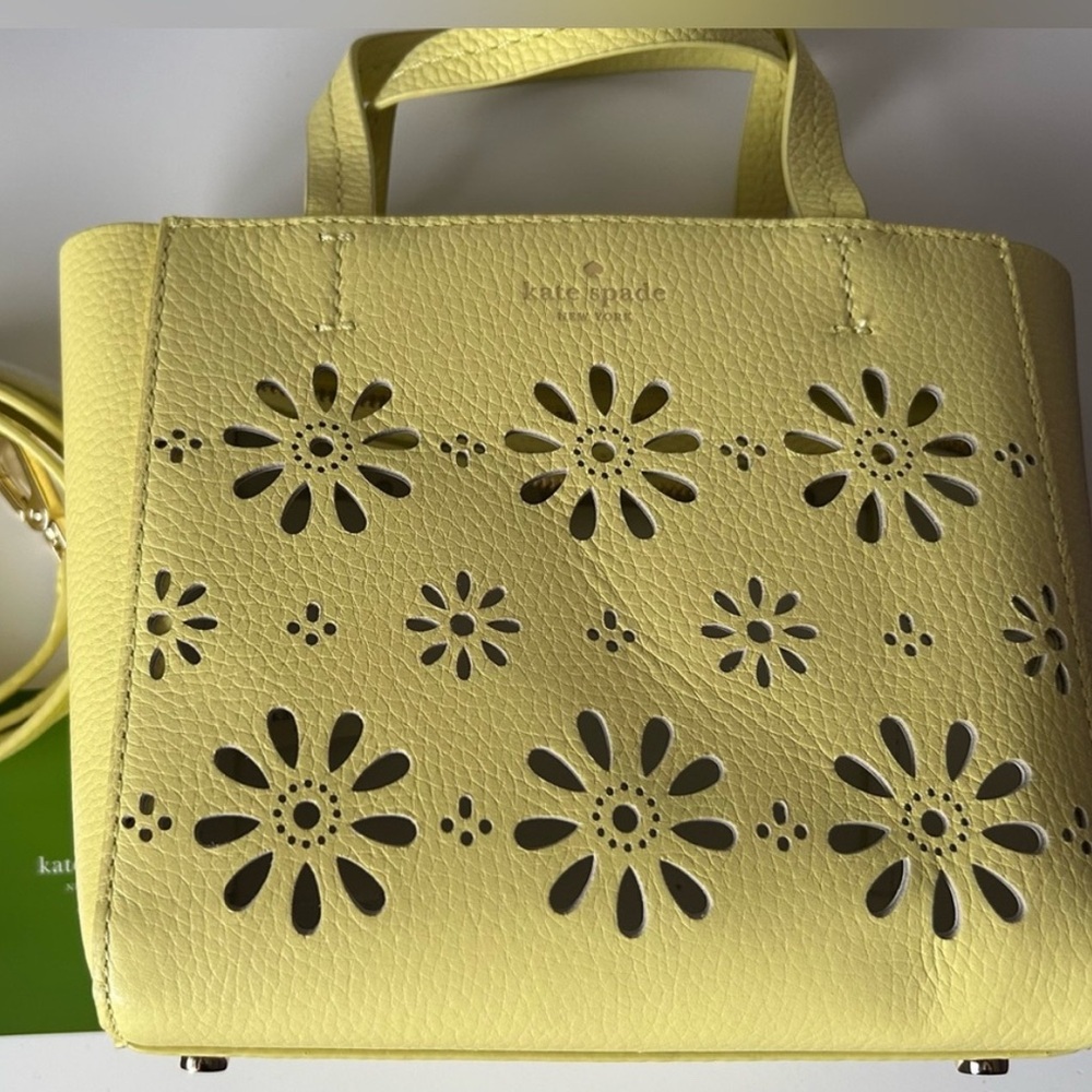 Kate Spade small Yellow Perforated Floral Tote